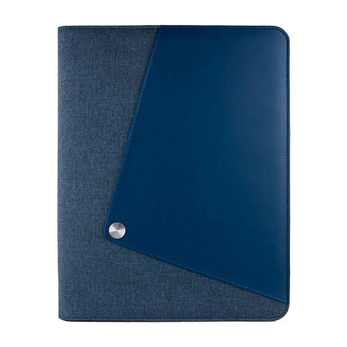Navy blue zippered padfolio