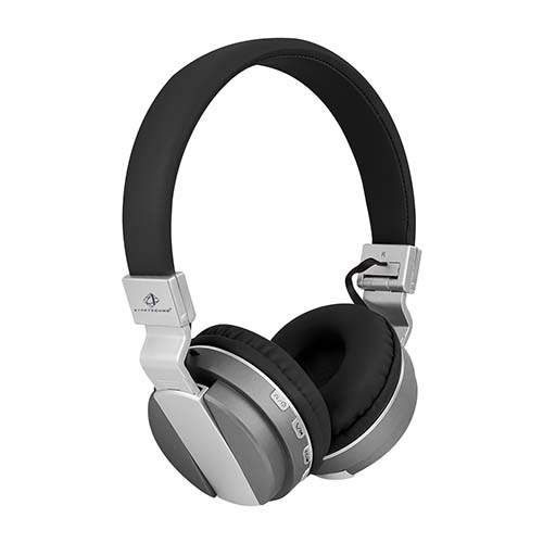 Black and silver over-ear headphones